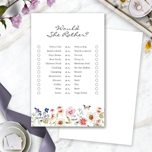 Bröllopsfestens blommspel (Bridal Shower Floral Would She Rather Game by Painted Paperie
)