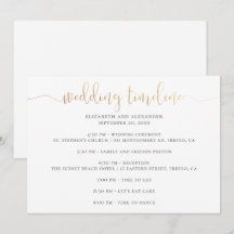 Bröllopsfestens tidslinjeskript. Enkel kalligrafi