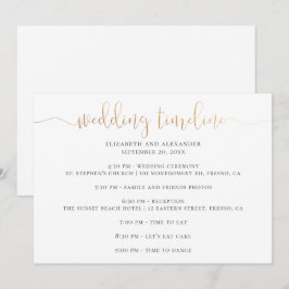 Bröllopsfestens tidslinjeskript. Enkel kalligrafi Inbjudningar