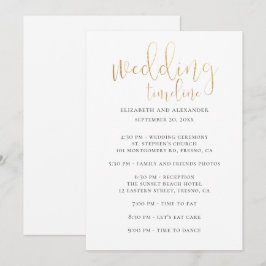 Bröllopsfestens tidslinjeskript. Enkel kalligrafi Inbjudningar
