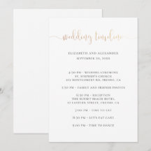 Bröllopsfestens tidslinjeskript. Enkel kalligrafi