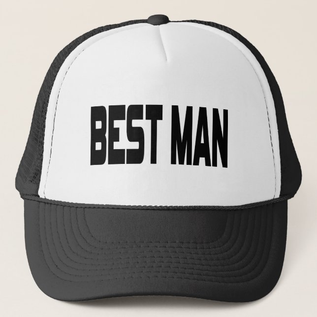Bröllopsfesthattar - BÄST MAN Keps (Framsida)