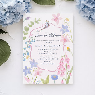 Bröllopsfestinladan Love in Bloom Blommig Inbjudningar