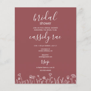 Bröllopsfestinladning Budget Boho Blomma Flyer