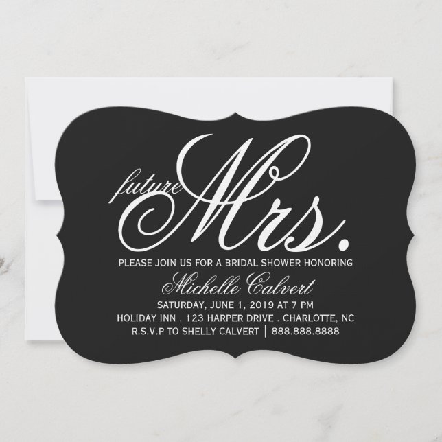 Bröllopsfestinladning | framtida fru III Inbjudningar (Framsida)