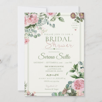 Bröllopsfestinladning med blommor | Love Grows Her Inbjudningar