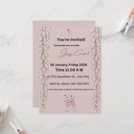 Bröllopsfestinladning med blommotiv | Anpassat nam Inbjudningar
