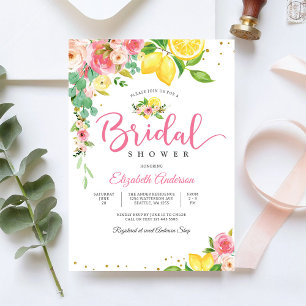Bröllopsfestinladning med citron och blommor inbjudningar