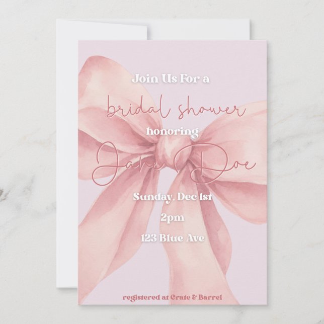 Bröllopsfestinladning med rosa tema (Framsida)