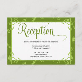 Bröllopsfestkort med gröna blad tilläggskort