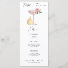 Bröllopsfestmeny för kronblad och Prosecco Meny