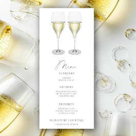 Bröllopsfestmeny med champagne meny