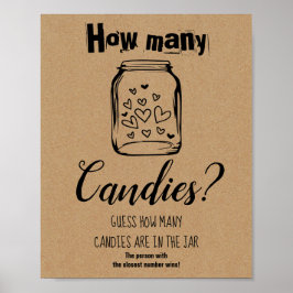 Bröllopsfestspel Hur Många Godisar Tecken Poster