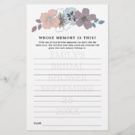 Bröllopsfestspel Vems Minne Blå Rosa Blommor