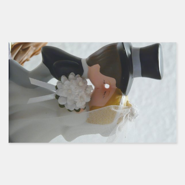 Bröllopsfigurer Rektangulärt Klistermärke (Framsida)