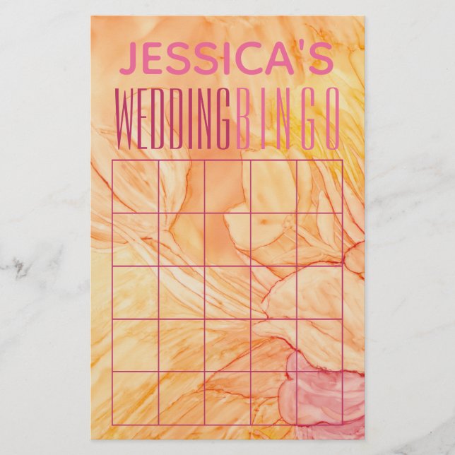 Bröllopsfirande BINGOFrisk Floral Design Flygblad (Framsidan)