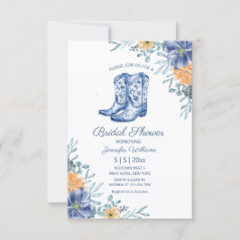 bröllopsfirande cowgirlstövlar blommor västerländs inbjudningar