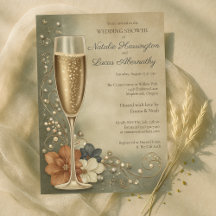 Bröllopsfirande för par med champagne och blommor