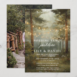 Bröllopsfirande Foto för Elopement Rustic Forest Inbjudningar