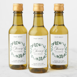 Bröllopsfirande Grönskande Krans Bröllopsfirande Vinetikett