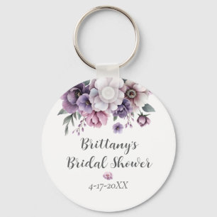 Bröllopsfirande Lavendel Akvarell Blommig Nyckelring