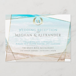 Bröllopsfirande | Modern Monogram Strand Tilläggskort