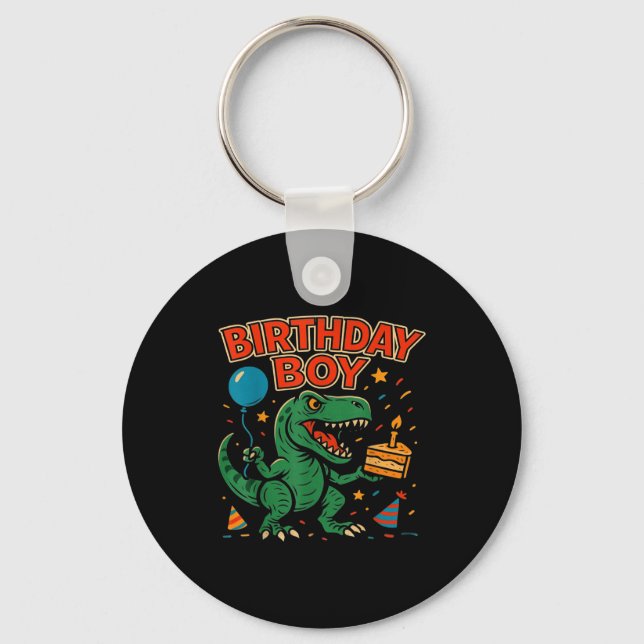 Bröllopsfirande pojke dinosaurie firande design _ nyckelring (Framsida)