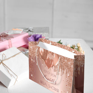 Bröllopsfirande rosa guld rosaglitter ballonger