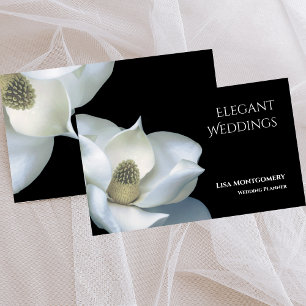 bröllopsfixaren Elegant Magnolia Black & White Visitkort