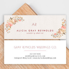 Bröllopsfixaren för Blommigt av vattenfärg i elfte Mini Visitkort