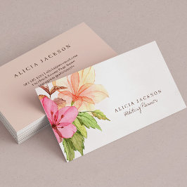 bröllopsfixaren för blommigt buquet-pastellfärgnin visitkort
