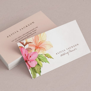 bröllopsfixaren för blommigt buquet-pastellfärgnin visitkort