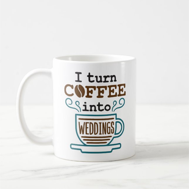 Bröllopsfixaren jag vrider kaffe till Bröllop Kaffemugg (Vänster)