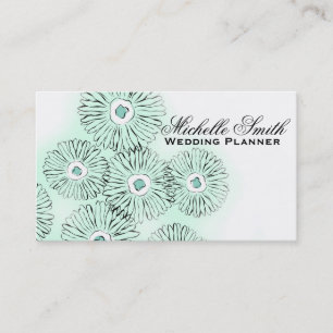 Bröllopsfixaren Mint black white Flowers florists Visitkort