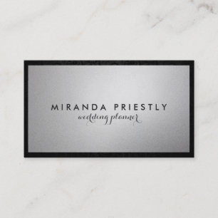 Bröllopsfixaren Modern Chic Black och Silver Foil Visitkort