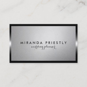 Bröllopsfixaren Modern Chic Black och Silver Foil Visitkort
