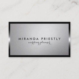 Bröllopsfixaren Modern Chic Black och Silver Foil Visitkort