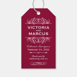 Bröllopsflaskor Vin Vinjetter Presentetikett