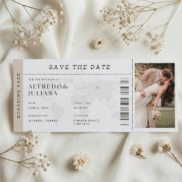 Bröllopsflygkort Bröllopspass Destination Bröllops Spara Datumet