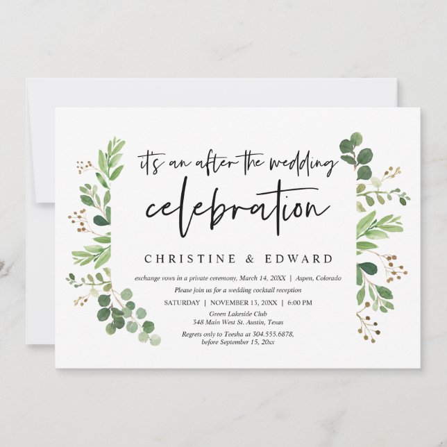 Bröllopsflykt, Efter bröllopsfirandet Inbjudningar (Framsida)