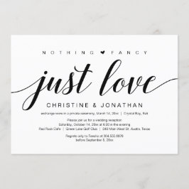 Bröllopsflykt, elegant klassisk svart skript inbjudningar