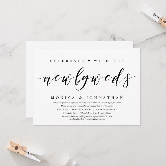 Bröllopsflykt, Fira med de nygifta Inbjudningar (Fram/Back In Situ)