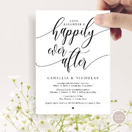 Bröllopsflykt, Lycklig För Evigt Fest Inbjudningar