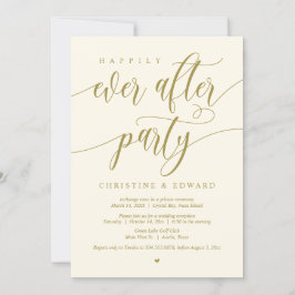 Bröllopsflykt, Lyckliga För Evigt Fest, Gul Guld Inbjudningar