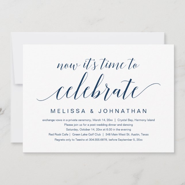 Bröllopsflykt, Nu är det dags att fira Invi Inbjudningar (Framsida)