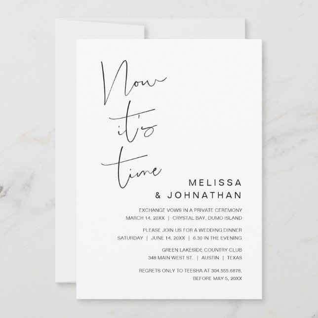 Bröllopsflykt, Nu är det dags Inbjudan (Framsida)