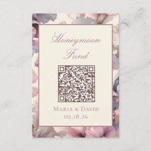 Bröllopsfond för smekmånad med QR-kod kort i rosa
