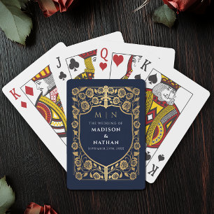 Bröllopsförmån för Guld och Blue Royal Sword Shiel Casinokort