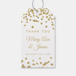 Bröllopsförmån Märkre Guld Faux Glitter Confetti W Presentetikett
