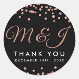 Bröllopsförmån Märkre Ro Guld Glitter confetti Bla Runt Klistermärke